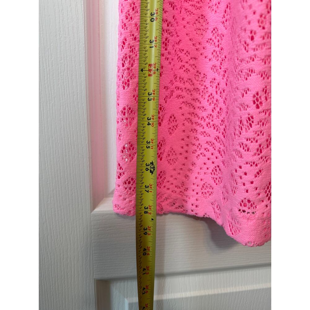 Lilly Pulitzer Rayanne Shift Dress Pelican Pink Pineapple Geo Lace Sz Large - Picture 3 of 8